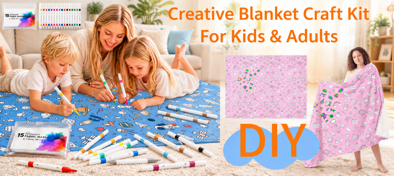Craftikit — Color-In Blanket for Kids & Adults