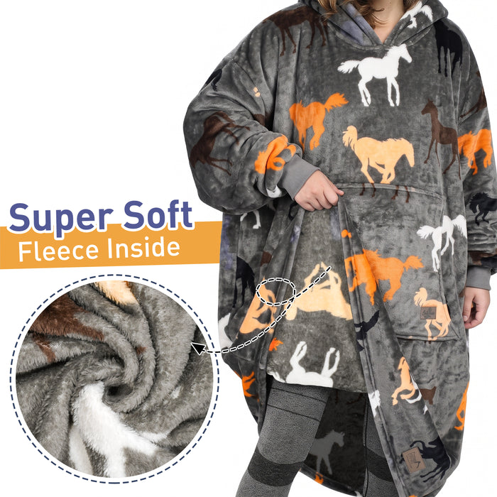 Catalonia Oversized Blanket Hoodie Sweatshirt, Wearable Fleece Pullover for Adults Men Women Teenagers Kids Wife Girlfriend, Soft Warm Comfortable Extra Long Navy+Astrology