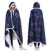 Sherpa fleece hooded blanket poncho - mint green front view on white background