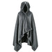 Sherpa fleece hooded blanket poncho - stone gray lifestyle scene