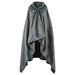 Sherpa fleece hooded blanket poncho - charcoal gray back view