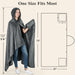 Sherpa fleece hooded blanket poncho - charcoal gray hood detail view