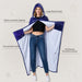 Sherpa fleece hooded blanket poncho - space planet print sleeve and cuff detail
