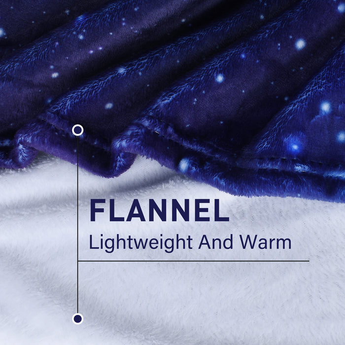 Sherpa fleece hooded blanket poncho - zodiac pattern collar and neckline detail