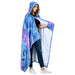 Sherpa fleece hooded blanket poncho - galaxy star print folded product view