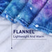 Sherpa fleece hooded blanket poncho - galaxy star print fabric texture close-up