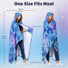 Sherpa fleece hooded blanket poncho - galaxy star print multiple colors view