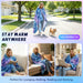 Sherpa fleece hooded blanket poncho - galaxy star print front pocket detail close-up