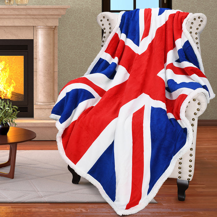 Flag Sherpa Throw Blanket