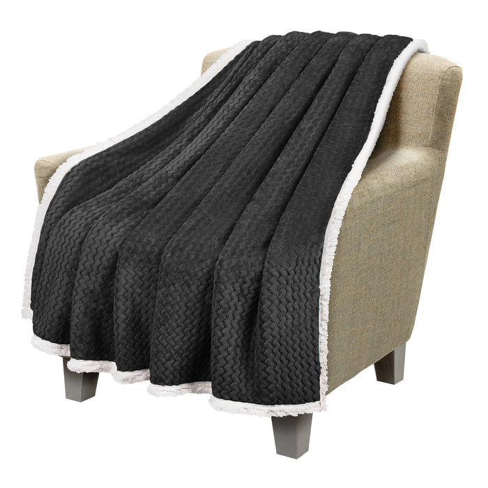 Chevron Sherpa Throw Blanket