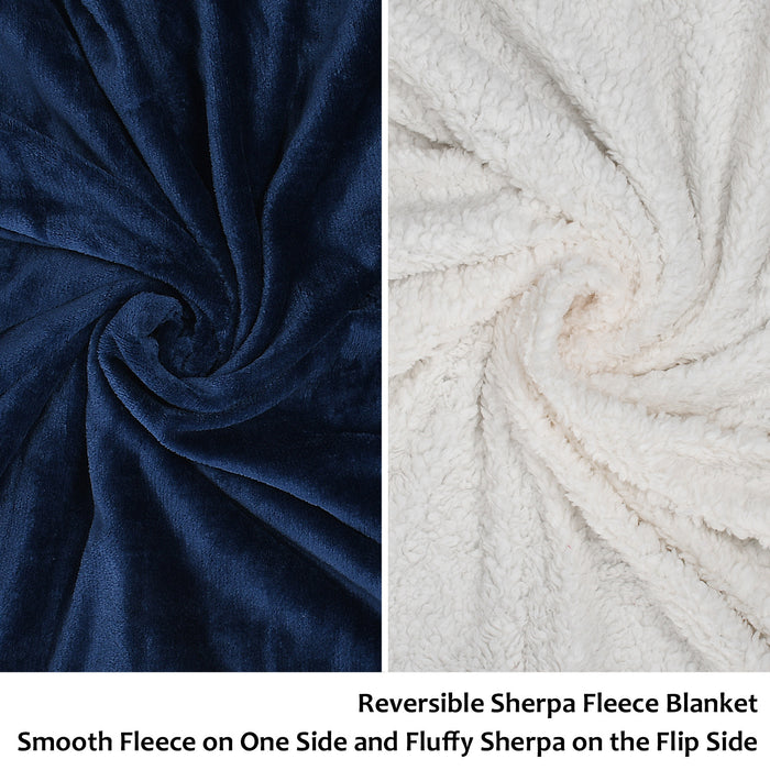 Solid Color Sherpa Throw Blanket