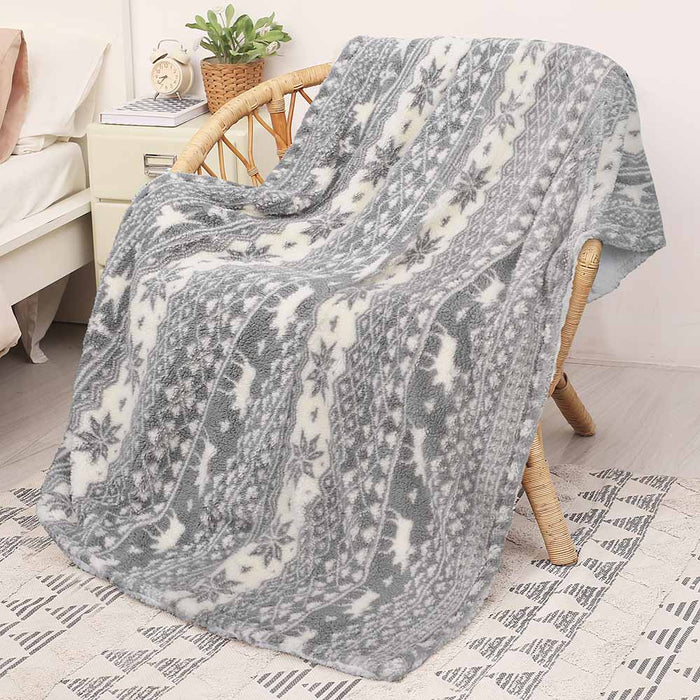 Snowflake Sherpa Throw Blanket