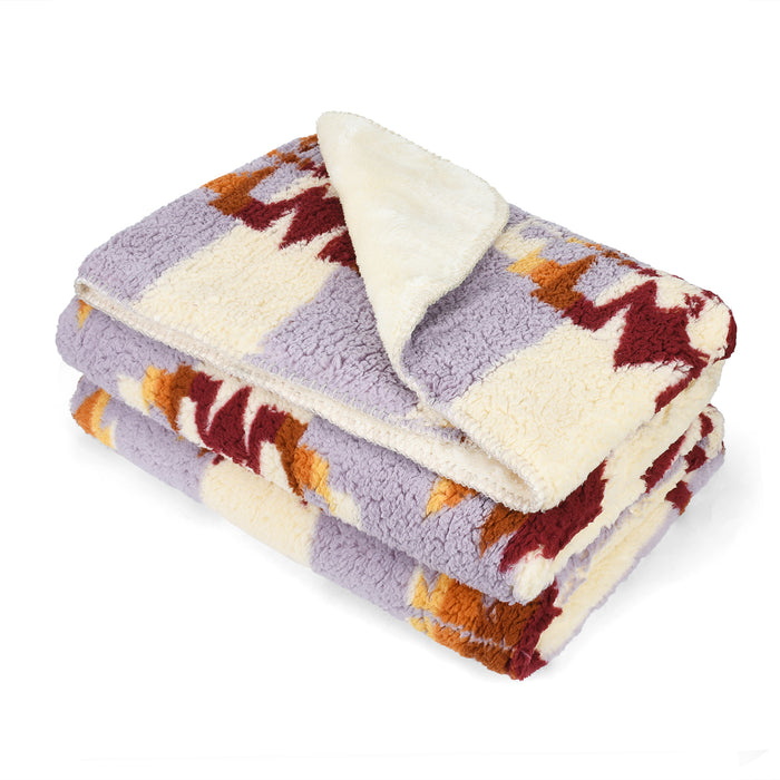 Southwest Inspired Sherpa Throw Blanket