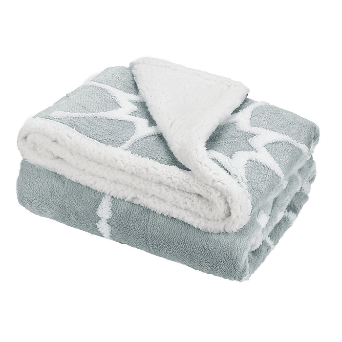 Jacquard Sherpa Throw Blanket