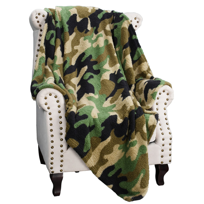 Reversible Sherpa Lightweight Throw Blanket