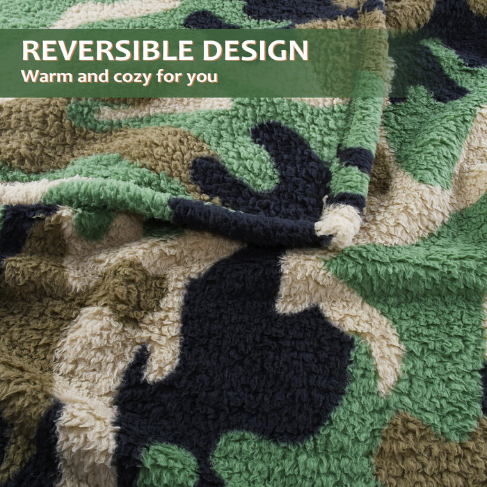 Reversible Sherpa Lightweight Throw Blanket