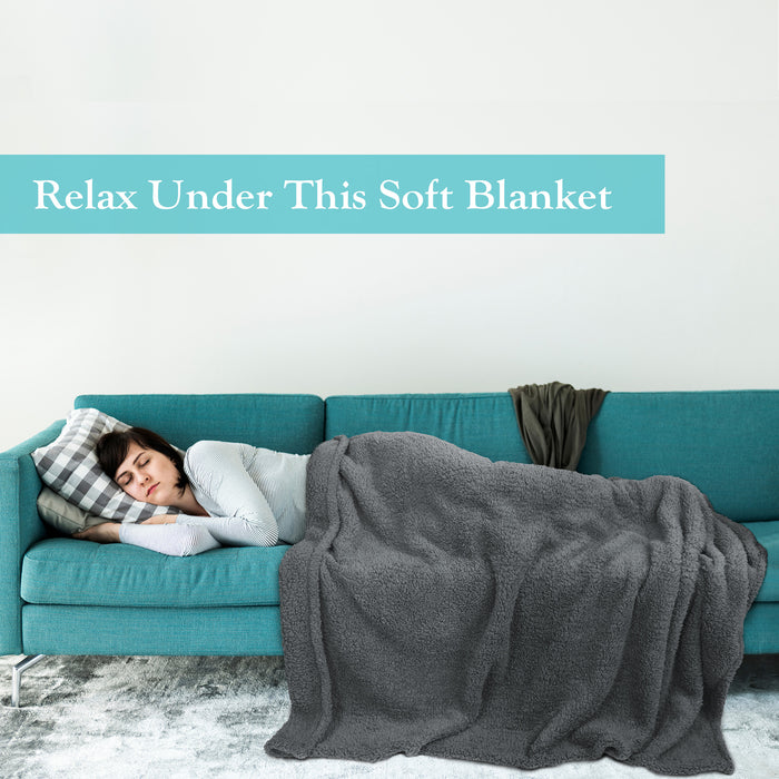 Reversible Sherpa Lightweight Throw Blanket