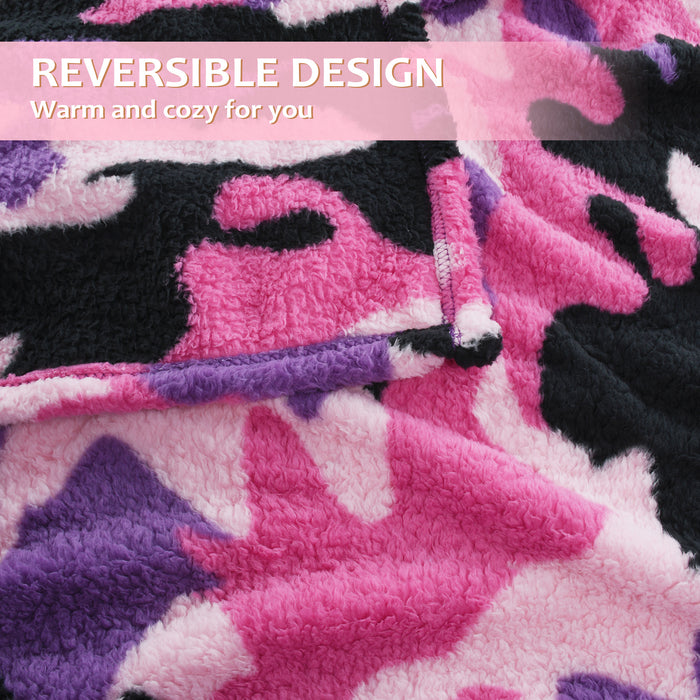 Reversible Sherpa Lightweight Throw Blanket