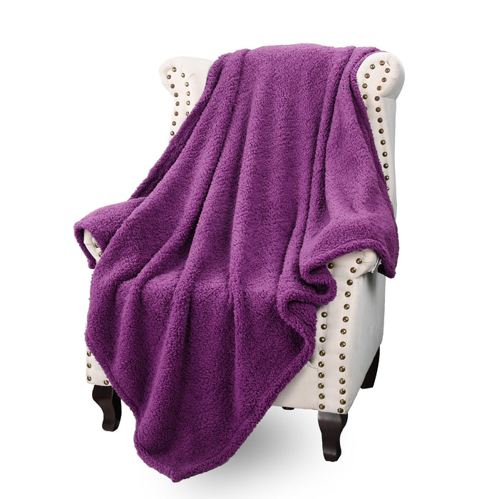 Reversible Sherpa Lightweight Throw Blanket