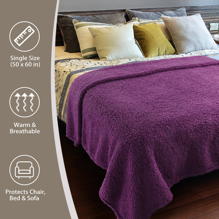 Reversible Sherpa Lightweight Throw Blanket