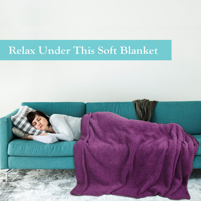 Reversible Sherpa Lightweight Throw Blanket