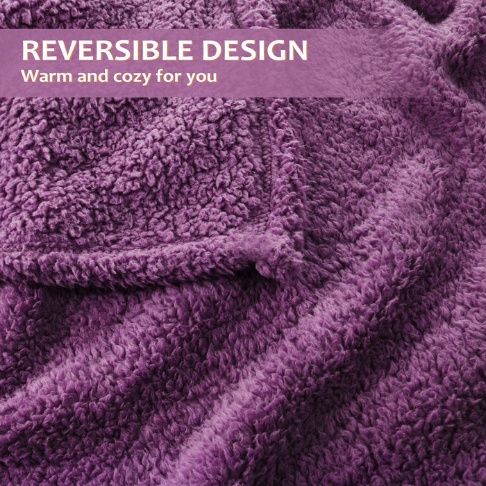 Reversible Sherpa Lightweight Throw Blanket
