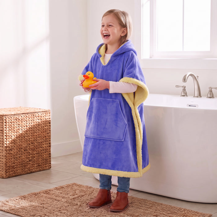 Catalonia Kids Hooded Fleece Poncho Blanket No Sleeves Cozy Gift for Girls Boys