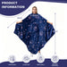 Fleece wearable blanket poncho - rust orange size comparison view