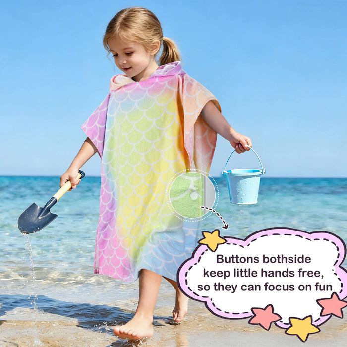 Childrens Hooded Beach Poncho Towel