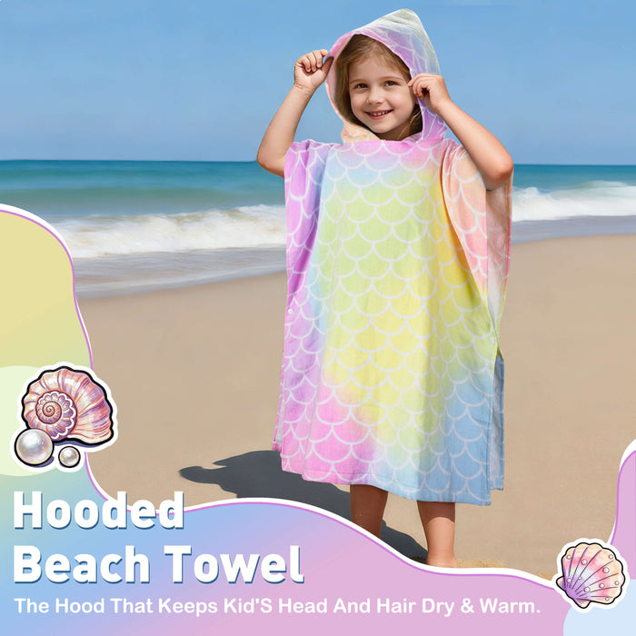 Childrens Hooded Beach Poncho Towel
