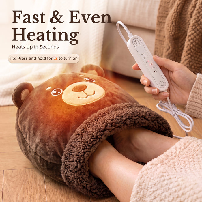 Catalonia Plush Foot Warmer, Sherpa Lined Cozy Winter Feet Sock Warmer for Indoor Use