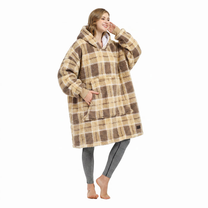 Catalonia Oversized Hoodie Blanket Sweatshirt, Super Soft Warm Comfortable Sherpa Giant Pullover with Large Front Pocket for Adults Men Women Teenagers Kids Wife Girlfriend