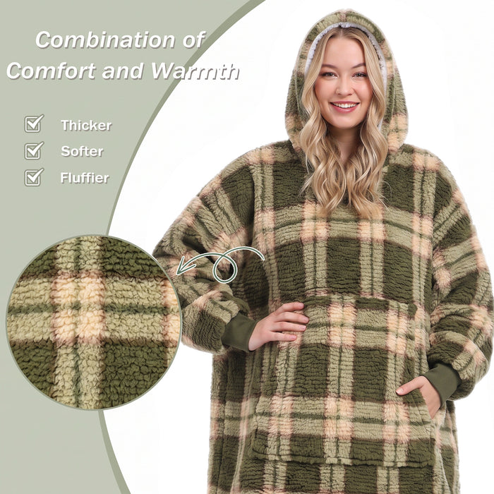 Catalonia Oversized Hoodie Blanket Sweatshirt, Super Soft Warm Comfortable Sherpa Giant Pullover with Large Front Pocket for Adults Men Women Teenagers Kids Wife Girlfriend