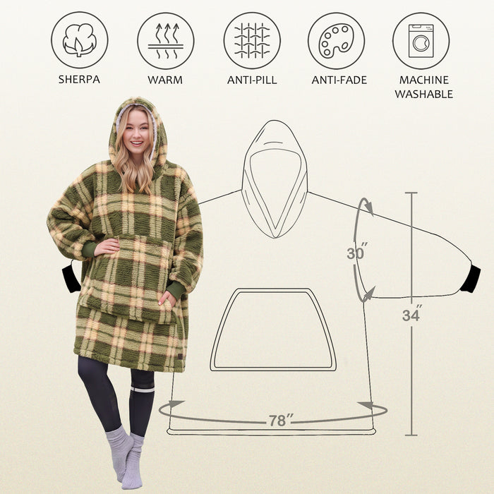 Catalonia Oversized Hoodie Blanket Sweatshirt, Super Soft Warm Comfortable Sherpa Giant Pullover with Large Front Pocket for Adults Men Women Teenagers Kids Wife Girlfriend