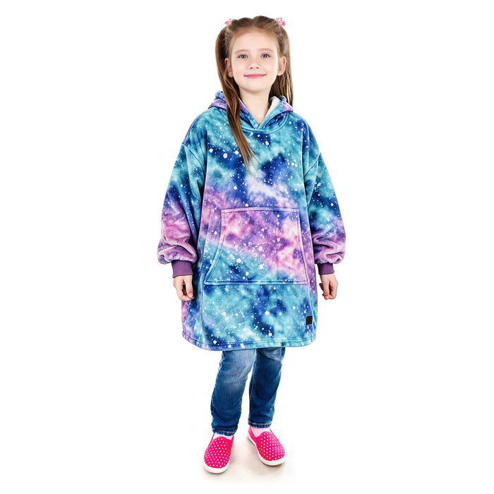 Catalonia Kids Oversized Hoodie Blanket Fleece Pullover with Large Pocket Teen Gift