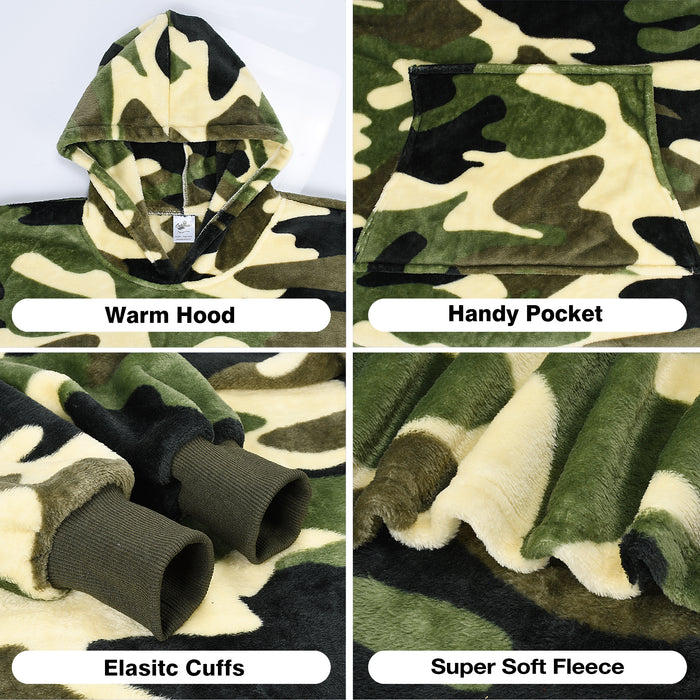 Catalonia Kids Oversized Hoodie Blanket Fleece Pullover with Large Pocket Teen Gift