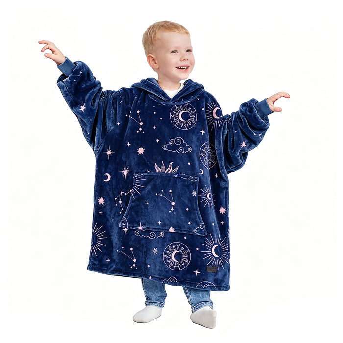 Catalonia Kids Oversized Hoodie Blanket Fleece Pullover with Large Pocket Teen Gift
