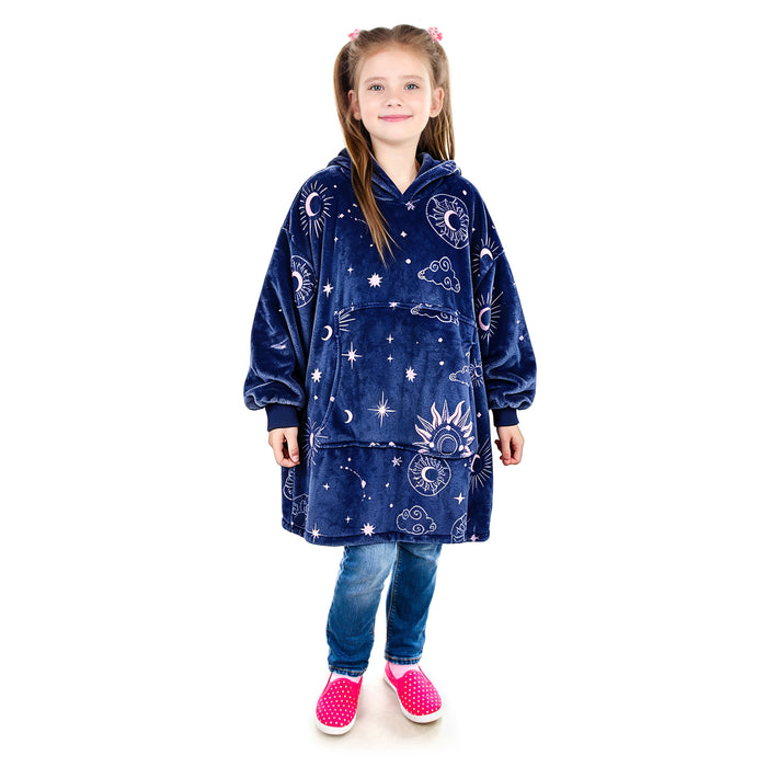 Catalonia Kids Oversized Hoodie Blanket Fleece Pullover with Large Pocket Teen Gift