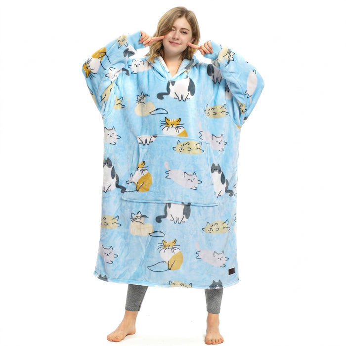 Catalonia Oversized Blanket Hoodie Sweatshirt, Wearable Fleece Pullover for Adults Men Women Teenagers Kids Wife Girlfriend, Soft Warm Comfortable Extra Long