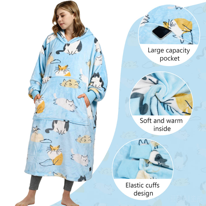 Catalonia Oversized Blanket Hoodie Sweatshirt, Wearable Fleece Pullover for Adults Men Women Teenagers Kids Wife Girlfriend, Soft Warm Comfortable Extra Long