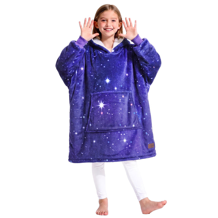 Catalonia Kid Classic Sherpa Oversize Hoodie Blanket