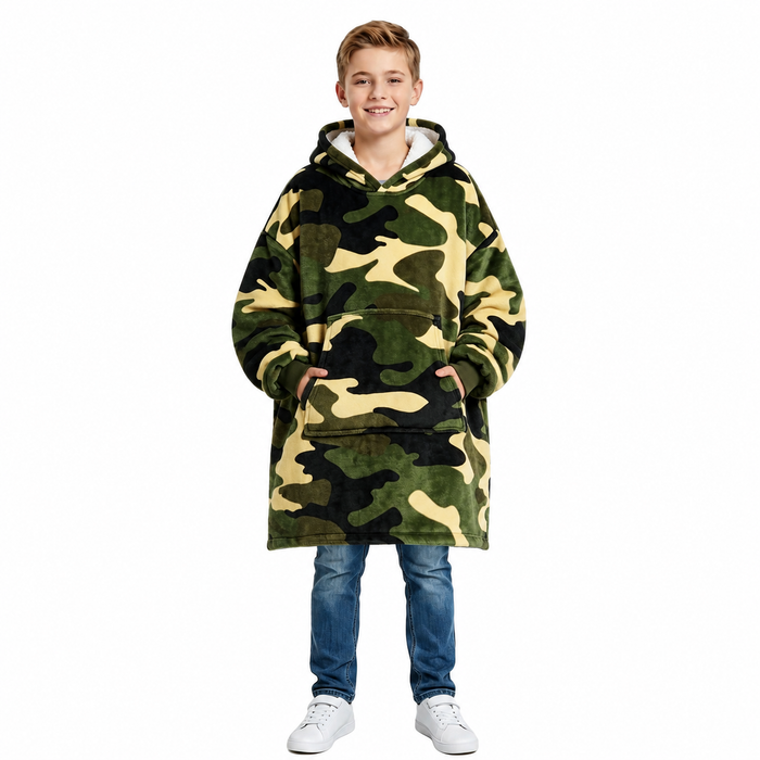Catalonia Kid Classic Sherpa Oversize Hoodie Blanket