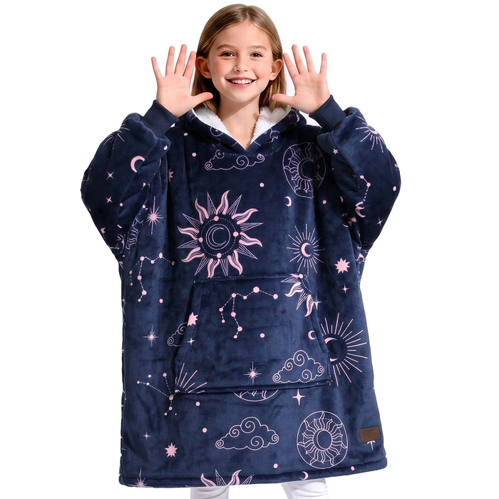 Catalonia Kid Classic Sherpa Oversize Hoodie Blanket