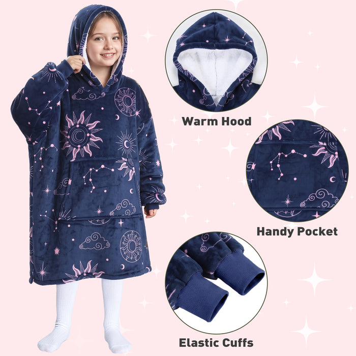 Catalonia Kid Classic Sherpa Oversize Hoodie Blanket