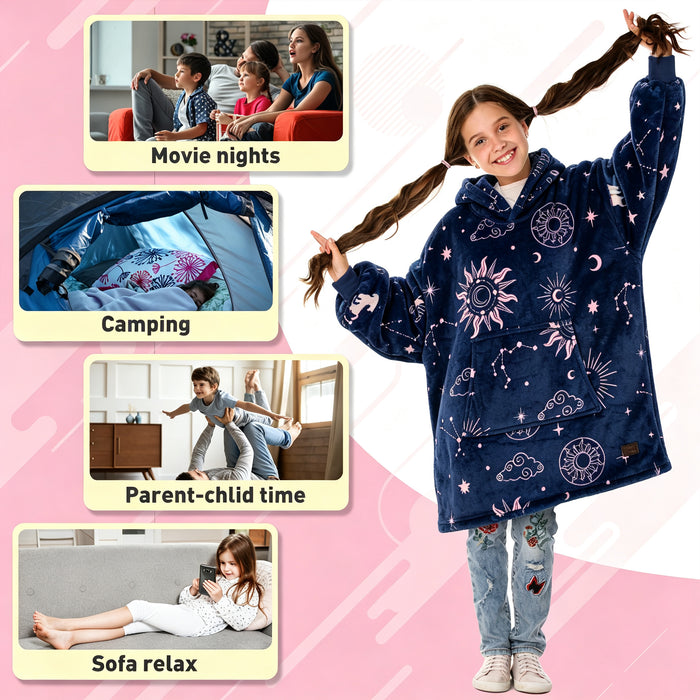 Catalonia Kid Classic Sherpa Oversize Hoodie Blanket
