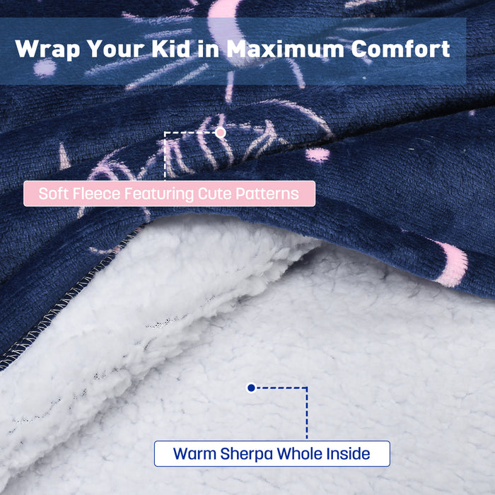 Catalonia Kid Classic Sherpa Oversize Hoodie Blanket