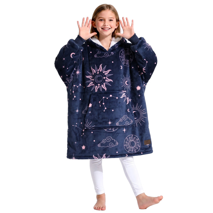 Catalonia Kid Classic Sherpa Oversize Hoodie Blanket