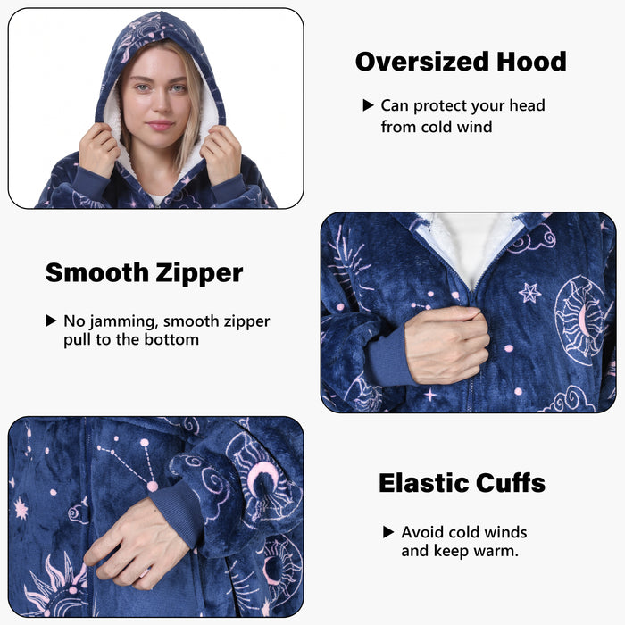 Full zip sherpa oversized hoodie jacket - lavender lifestyle home setting