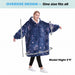 Full zip sherpa oversized hoodie jacket - sky blue folded compact view