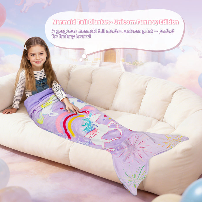 Flannel Mermaid Tail Blanket For Toddler